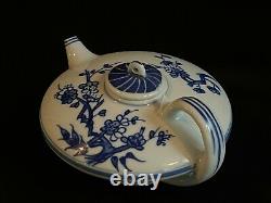 Antique Chinese Qing Dynasty Qianlong Blue White Porcelain Teapot Marked