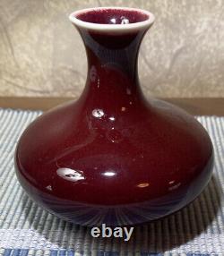 Antique Chinese Qing Monochrome Ox-blood Red Glaze Porcelain Vase