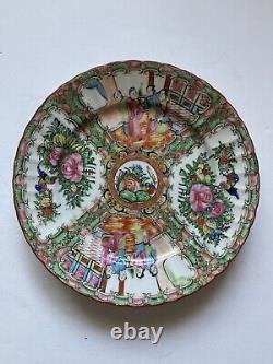 Antique Chinese Qing Republic Famille Rose Medallion Porcelain Plate Set Of 3