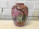 Antique Chinese Qing / Republic Signed Porcelain Vase Pink W 3 Figures Tree Moon