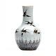 Antique Chinese Qing Swallows Porcelain Vase 19th C