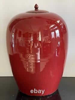 Antique Chinese Red Glazed Ginger Jar