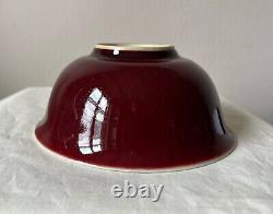 Antique Chinese Red Porcelain Bowl. Qing Kangxi Mark