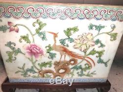 Antique Chinese Republic Famille Rose Porcelain Planters Golden Pheasants Birds