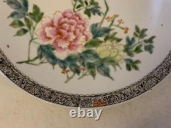 Antique Chinese Republic Period Porcelain Plate with Bird & Floral Decoration