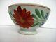Antique Chinese Spongeware Bowl Floral Pattern Hand Painted Decorative Rare 025