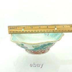 Antique Chinese Tongzhi famille rose Ceramic Porcelain Footed Bowl