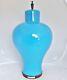 Antique Chinese Turquoise Blue Porcelain Solid Jar / Vase Or Lamp Body (18)