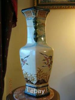 Antique Chinese Vases Pair Porcelain Old China Famille 53cm Floor 20th Rare