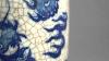 Antique Chinese White Porcelain Blue Dragon Pattern Vase