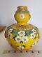 Antique Chinese Yellow Glazed Porcelain Cherry Blossoms Vase