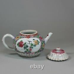 Antique Chinese chrysanthemum famille-rose teapot, Yongzheng (1723-1735)