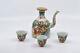Antique, Chinese, Porcelain Tea Pot And Three Small Cups