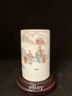 Antique Famille Rose Chinese Porcelain Brush Pot