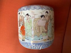 Antique Vase Chinese Sages & Their Attendants Porcelain Jardiniere Imari Ware