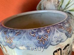 Antique Vase Chinese Sages & Their Attendants Porcelain Jardiniere Imari Ware
