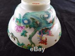 Antique Vintage Chinese Qing or Republic Dynasty Porcelain Lobed Bowl signed