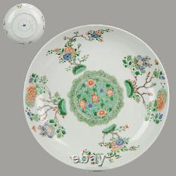 Antique ca 1690-1700 Kangxi Famille Verte Chinese Porcelain Plate Tree Prunus