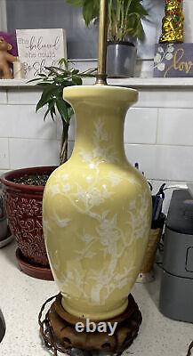 Antique chinese Ming Dynasty famille porcelain yellow lamp