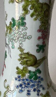 Antique chinese famille rose porcelain vase. Qing Dynasty