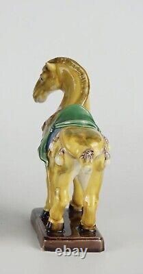 Authentic Antique Chinese Famille Rose Sancai Glazed Porcelain Lion Horse