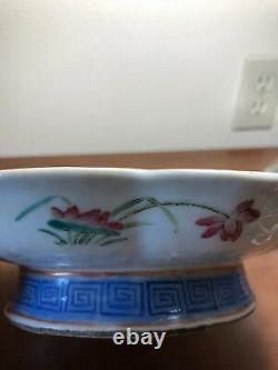Authentic Late 19th C. Antique Chinese Porcelain Famille Rose Bowl Qing Dynasty