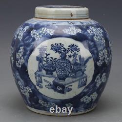 Beautiful Chinese Hand Painting Blue&white Porcelain Figure Pot