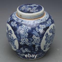 Beautiful Chinese Hand Painting Blue&white Porcelain Figure Pot