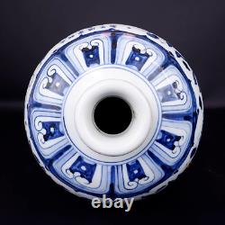 Beautiful Chinese Hand Painting Blue&white Porcelain Fish Mei Vase