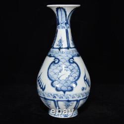 Beautiful Chinese Hand Painting Blue&white Porcelain Flowers Vase