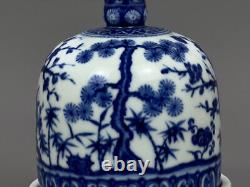 Beautiful Chinese Hand Painting Blue&white Porcelain Pine bamboo plum Vase