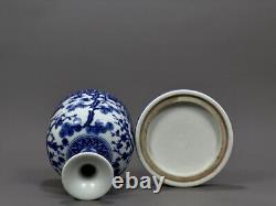 Beautiful Chinese Hand Painting Blue&white Porcelain Pine bamboo plum Vase