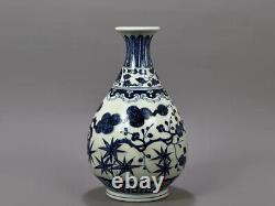 Beautiful Chinese Hand Painting Blue&white Porcelain YuHuChun Vase