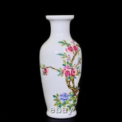 Beautiful Chinese Hand Painting Famille Rose Porcelain Flowers Bird Shang Vase