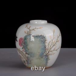 Beautiful Chinese Hand Painting Famille Rose Porcelain Flowers Bird Wash