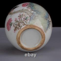 Beautiful Chinese Hand Painting Famille Rose Porcelain Flowers Bird Wash