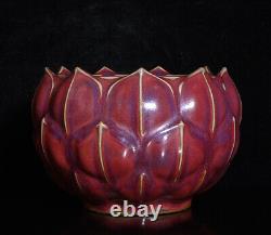 Beautiful Chinese Hand Painting Jun Kiln Porcelain lotus flower Pot