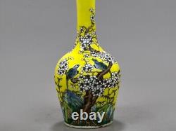 Beautiful Chinese Handmade Painting Famille Rose Porcelain Flowers Bird Vase