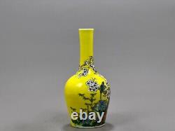 Beautiful Chinese Handmade Painting Famille Rose Porcelain Flowers Bird Vase