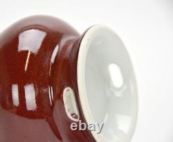 Beautiful Chinese Red Glazed Monochrome Jihong Ribbon Tie Base Porcelain Vase
