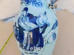 Big Antique Chinese Hand Painted Figures Porcelain Vase 13