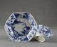 Blue Chrysanthemum Chinese Shipwreck Porcelain Tea Bowl And Saucer Kangxi C1660