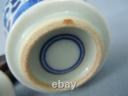 Blue and white Chinese porcelain vase, miniature base and lid, Tibor Potiche