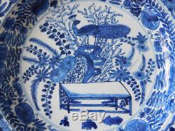 C. 17th Antique Chinese Kangxi Blue and White Porcelain Plate Dish Plate