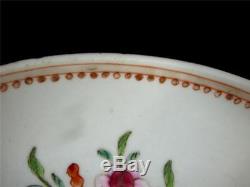 C1722-1735 Antique Chinese Yongzheng Porcelain Saucer Dish Rockwork Pomegranate