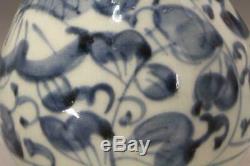 CCVP55 Chinese Ming Dynasty porcelain Blue & white crane neck vase withbox