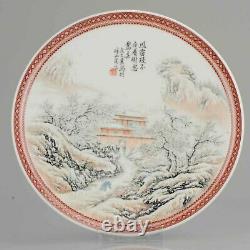 China 20th century Winter landscape plate Chinese porcelain PROC period