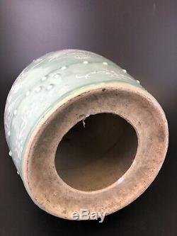 Chinese 19th Century Celadon Glaze Porcelain Garden Stool, Qing Dynasty