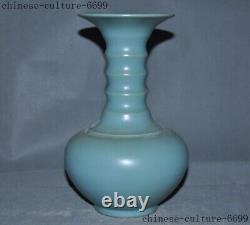 Chinese Ancient dynasty official Ru kiln old porcelain Zun Bottle Pot Vase JarCh