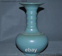 Chinese Ancient dynasty official Ru kiln old porcelain Zun Bottle Pot Vase JarCh